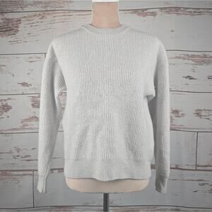 Wilfred Free Hillside Sweater Merino Wool LIght Grey Cream Size Small